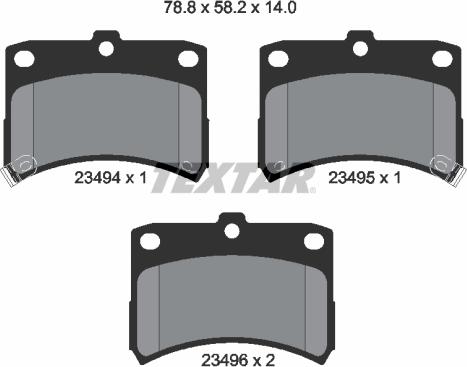 Textar 2349402 - Гальмівні колодки, дискові гальма autozip.com.ua