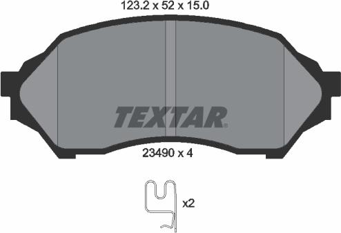 Textar 2349002 - Гальмівні колодки, дискові гальма autozip.com.ua