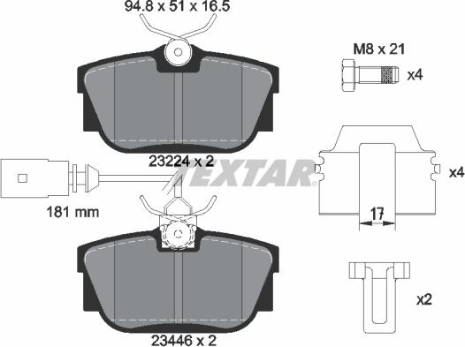 Textar 2344605 - Гальмівні колодки, дискові гальма autozip.com.ua