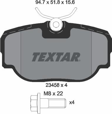 Textar 2345801 - Гальмівні колодки, дискові гальма autozip.com.ua