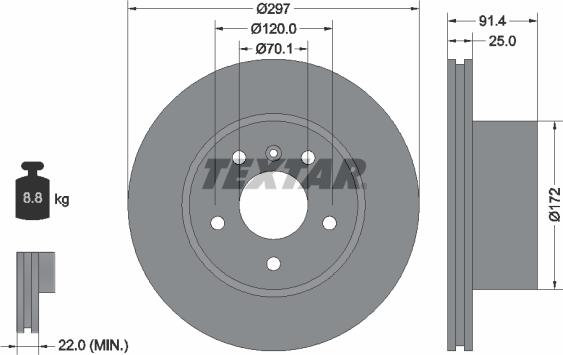 Textar 2345201-1297-00 - Комплект гальм, дисковий гальмівний механізм autozip.com.ua