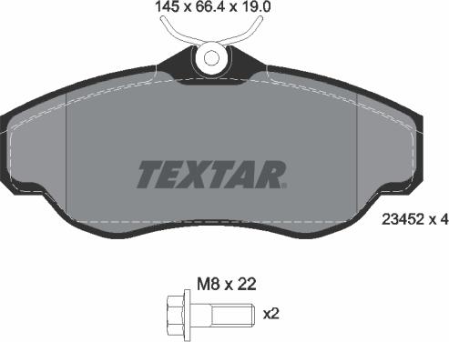 Textar 2345201-1297-00 - Комплект гальм, дисковий гальмівний механізм autozip.com.ua