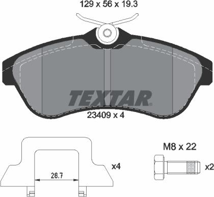 Textar 89015400 - Комплект гальм, дисковий гальмівний механізм autozip.com.ua