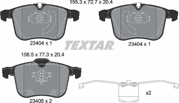 Textar 2340404 - Гальмівні колодки, дискові гальма autozip.com.ua