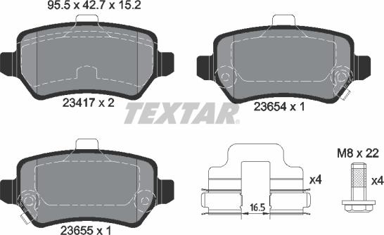 Textar 89015500 - Комплект гальм, дисковий гальмівний механізм autozip.com.ua