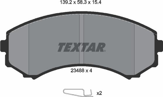 Textar 2348801 - Гальмівні колодки, дискові гальма autozip.com.ua