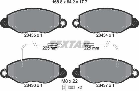 Textar 2343501 - Гальмівні колодки, дискові гальма autozip.com.ua