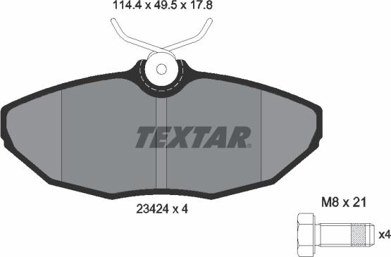 Textar 2342401 - Гальмівні колодки, дискові гальма autozip.com.ua