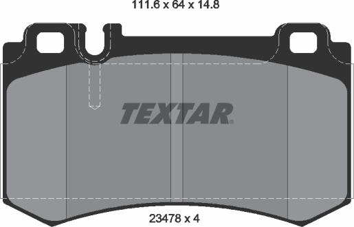 Textar 2347802 - Гальмівні колодки, дискові гальма autozip.com.ua