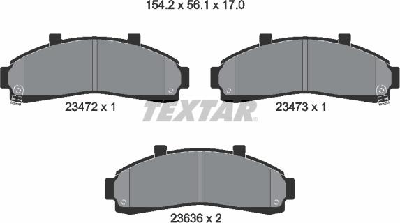 Textar 2347201 - Гальмівні колодки, дискові гальма autozip.com.ua