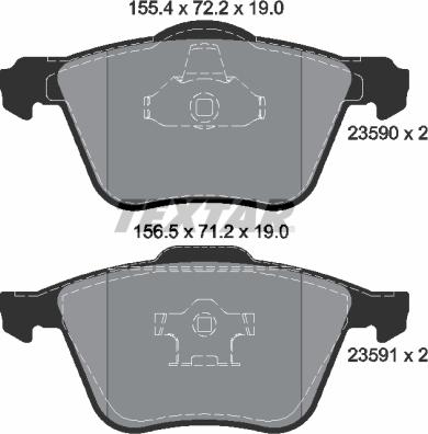 Textar 2359001 - Гальмівні колодки, дискові гальма autozip.com.ua