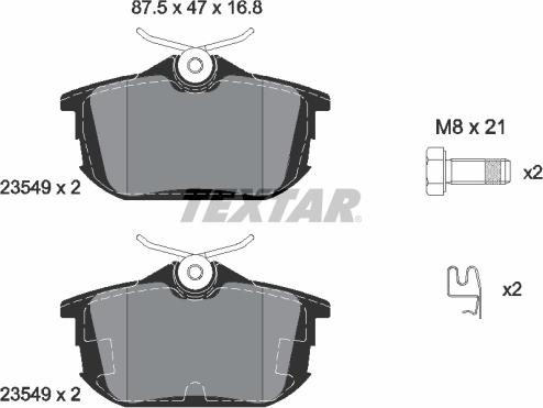 Textar 2354901 - Гальмівні колодки, дискові гальма autozip.com.ua