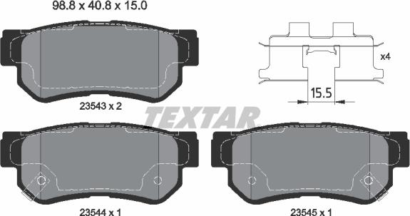 Textar 2354306 - Гальмівні колодки, дискові гальма autozip.com.ua