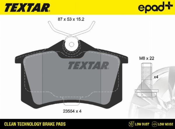 Textar 2355401CP - Гальмівні колодки, дискові гальма autozip.com.ua