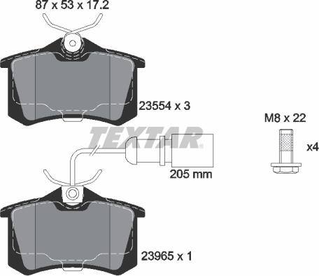 Textar 2355403 - Гальмівні колодки, дискові гальма autozip.com.ua