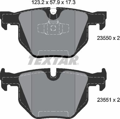 Textar 2355001 - Гальмівні колодки, дискові гальма autozip.com.ua