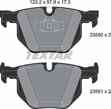 Textar 2355081 - Гальмівні колодки, дискові гальма autozip.com.ua