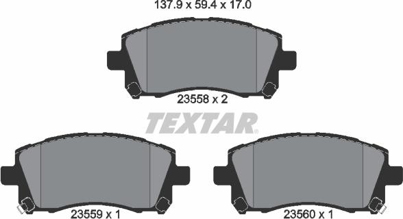 Textar 2355802 - Гальмівні колодки, дискові гальма autozip.com.ua