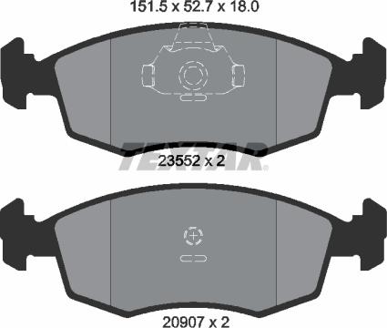 Textar 2355202 - Гальмівні колодки, дискові гальма autozip.com.ua