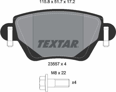 Textar 89007100 - Комплект гальм, дисковий гальмівний механізм autozip.com.ua