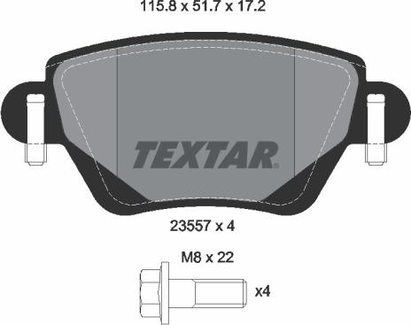 Textar 2355701 - Гальмівні колодки, дискові гальма autozip.com.ua