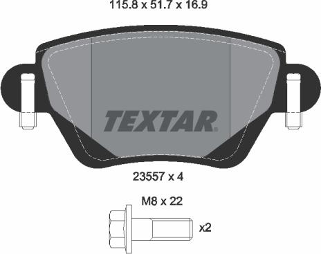 Textar 2355702 - Гальмівні колодки, дискові гальма autozip.com.ua