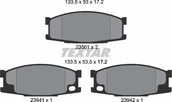 Textar 2350101 - Гальмівні колодки, дискові гальма autozip.com.ua