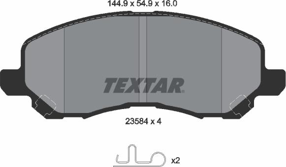 Textar 2358403 - Гальмівні колодки, дискові гальма autozip.com.ua