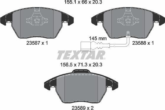 Textar 89016000 - Комплект гальм, дисковий гальмівний механізм autozip.com.ua
