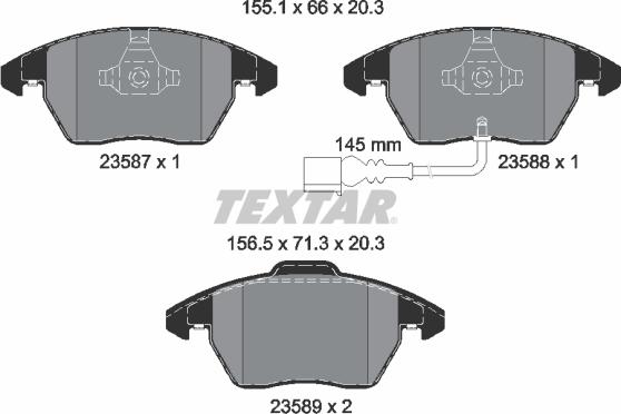 Textar 89007300 - Комплект гальм, дисковий гальмівний механізм autozip.com.ua