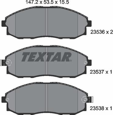 Textar 2353601 - Гальмівні колодки, дискові гальма autozip.com.ua