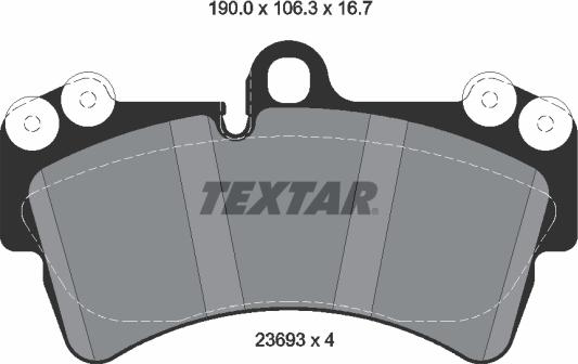 Textar 2369381 - Гальмівні колодки, дискові гальма autozip.com.ua