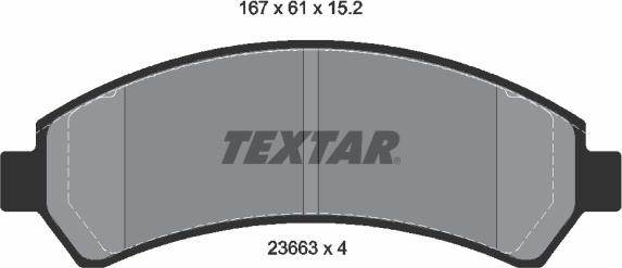 Textar 2366301 - Гальмівні колодки, дискові гальма autozip.com.ua