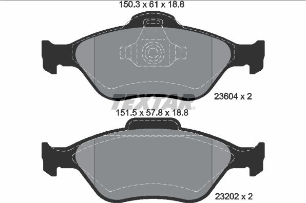 Textar 2360406 - Гальмівні колодки, дискові гальма autozip.com.ua