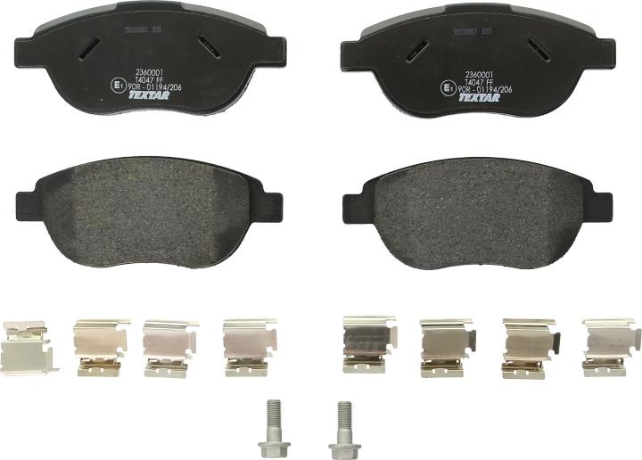 Textar 2360001 - Гальмівні колодки, дискові гальма autozip.com.ua