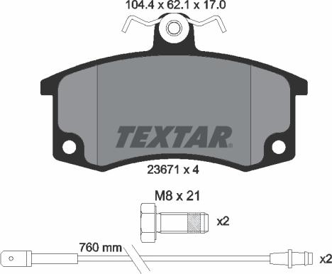 Textar 2367101 - Гальмівні колодки, дискові гальма autozip.com.ua