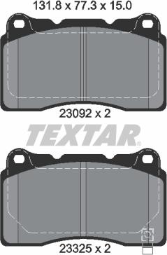Textar 2309204 - Гальмівні колодки, дискові гальма autozip.com.ua