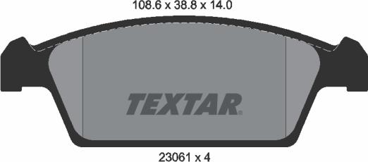 Textar 2306101 - Гальмівні колодки, дискові гальма autozip.com.ua
