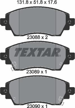 Textar 2308801 - Гальмівні колодки, дискові гальма autozip.com.ua