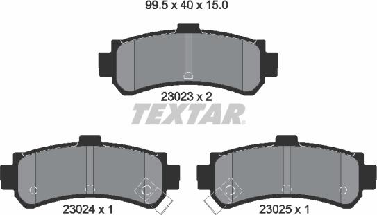 Textar 2302301 - Гальмівні колодки, дискові гальма autozip.com.ua