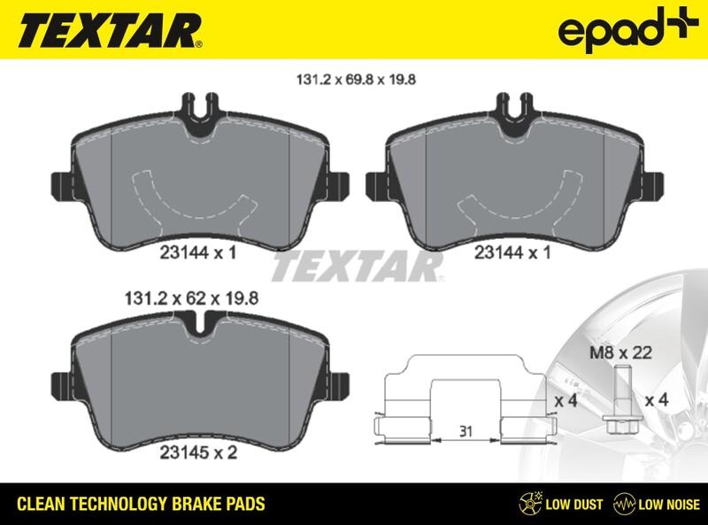 Textar 2314401CP - Гальмівні колодки, дискові гальма autozip.com.ua