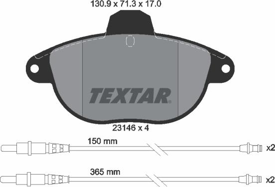 Textar 2314601 - Гальмівні колодки, дискові гальма autozip.com.ua