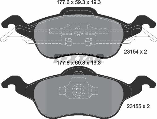 Textar 89005500 - Комплект гальм, дисковий гальмівний механізм autozip.com.ua