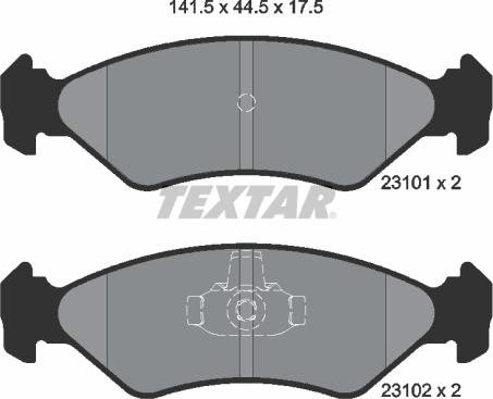 Textar 2310101 - Гальмівні колодки, дискові гальма autozip.com.ua