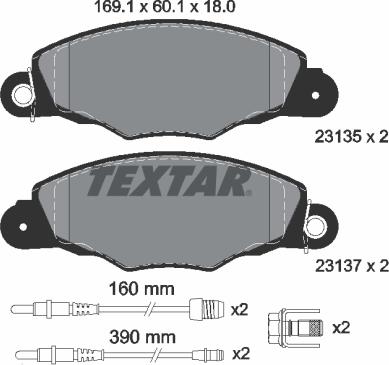 Textar 89013600 - Комплект гальм, дисковий гальмівний механізм autozip.com.ua