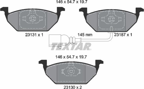 Textar 89005300 - Комплект гальм, дисковий гальмівний механізм autozip.com.ua