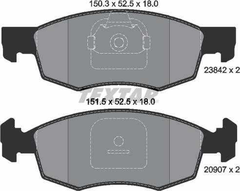 Textar 2384201 - Гальмівні колодки, дискові гальма autozip.com.ua