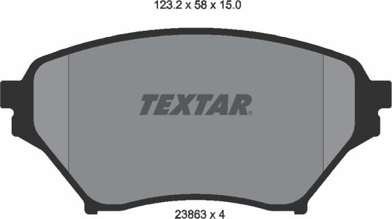 Textar 2386301 - Гальмівні колодки, дискові гальма autozip.com.ua