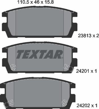 Textar 2381301 - Гальмівні колодки, дискові гальма autozip.com.ua