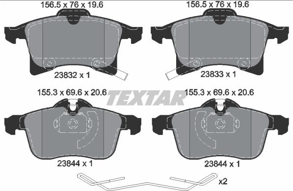 Textar 2383204 - Гальмівні колодки, дискові гальма autozip.com.ua